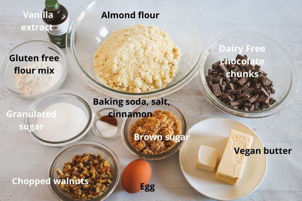 labeled ingredients on a countertop