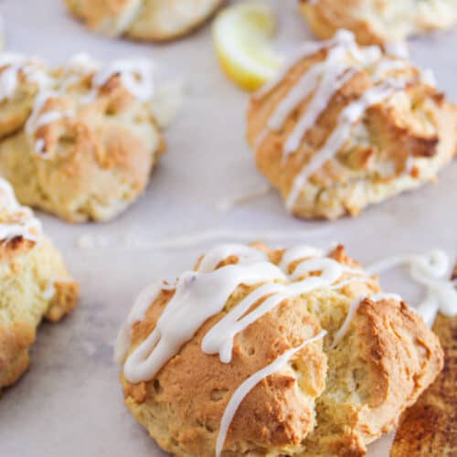 lemonade scones on a baking sheet