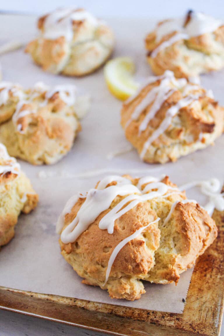 lemonade scones on a baking sheet