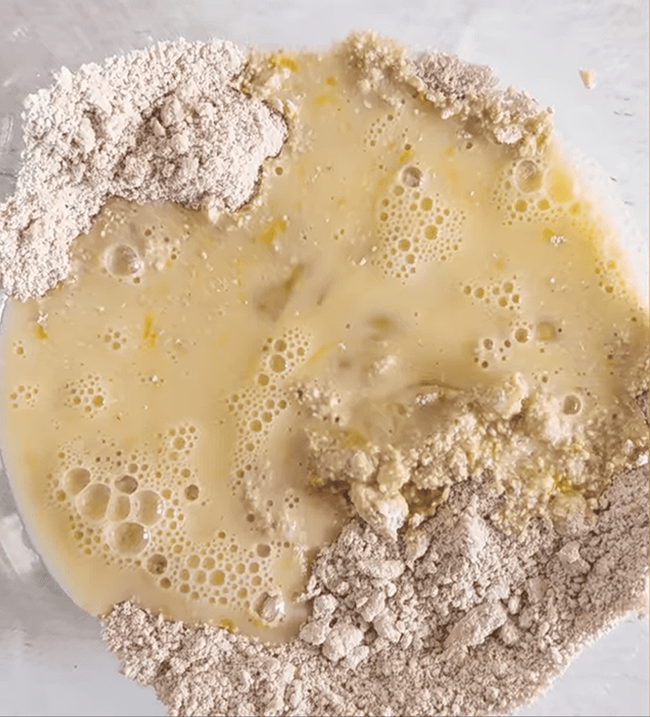 oat flour biscuits with wet ingredient