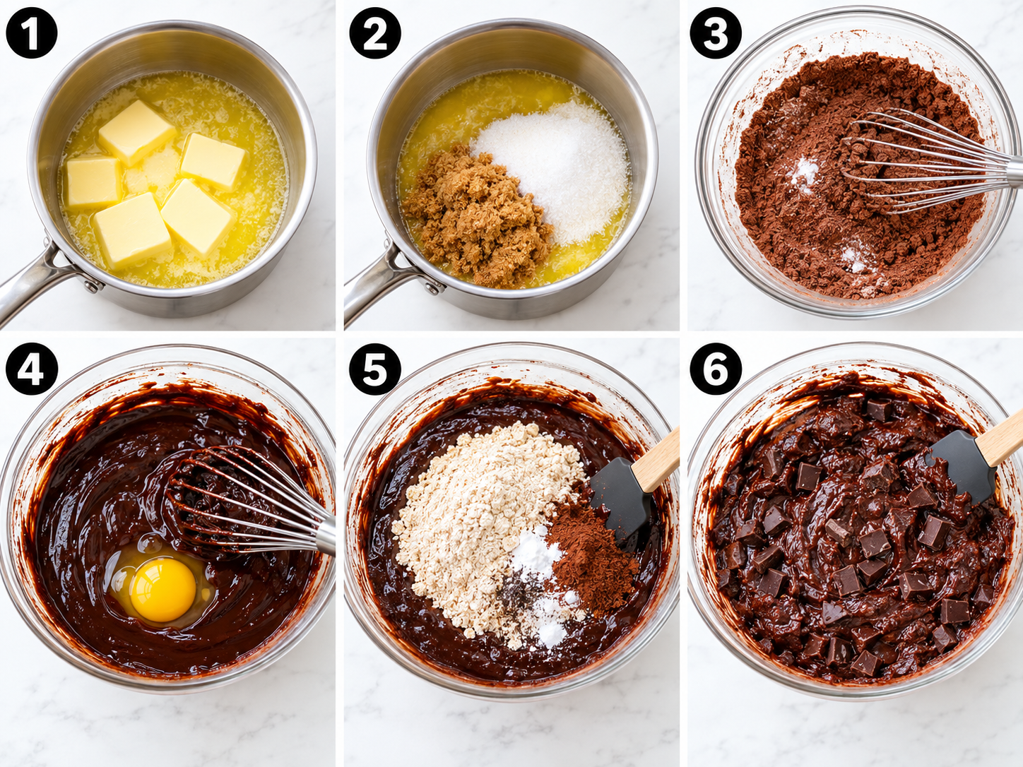 oat flour brownie steps