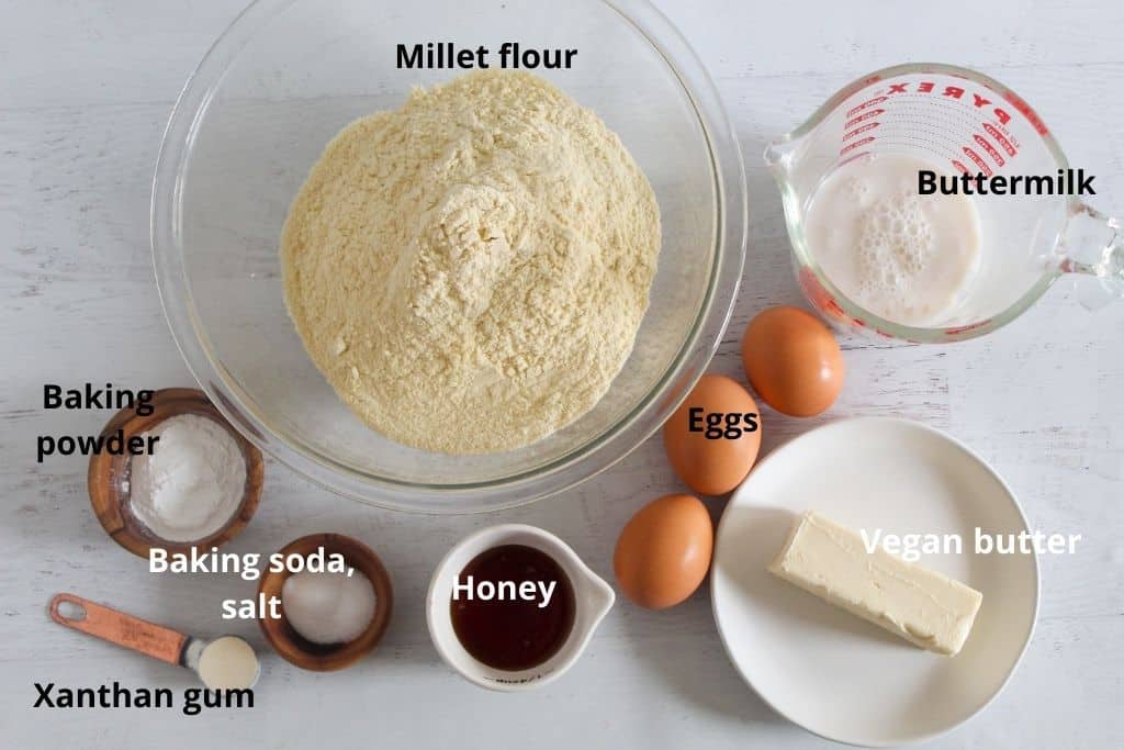 labeled ingredients on a countertop