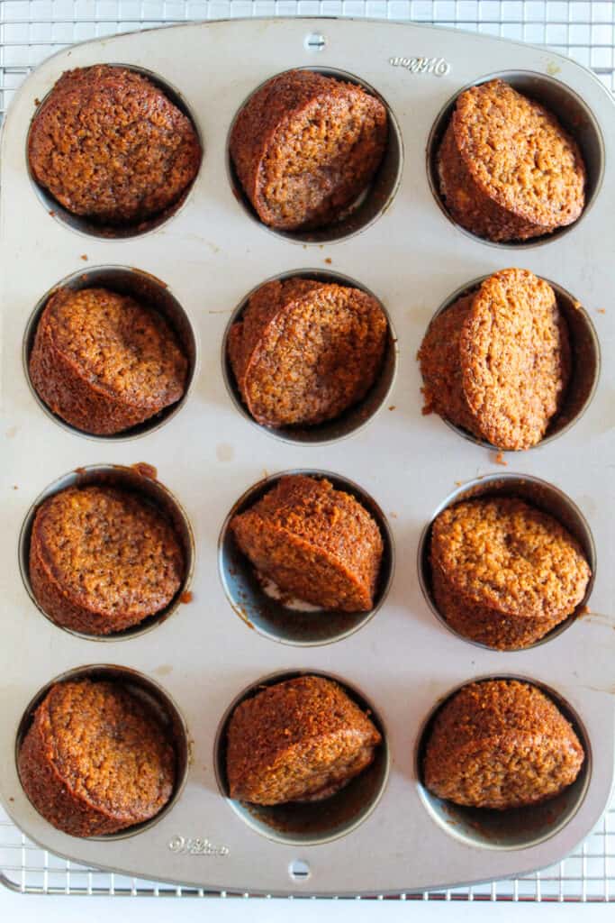 muffins popped out of the pan