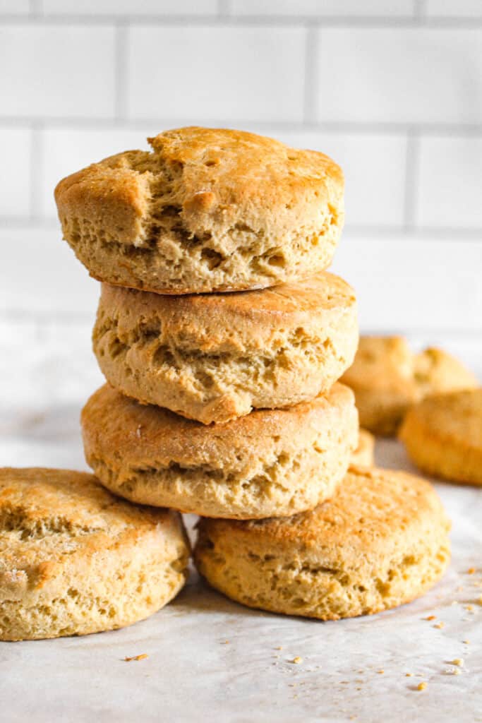 stack of baked millet biscuits