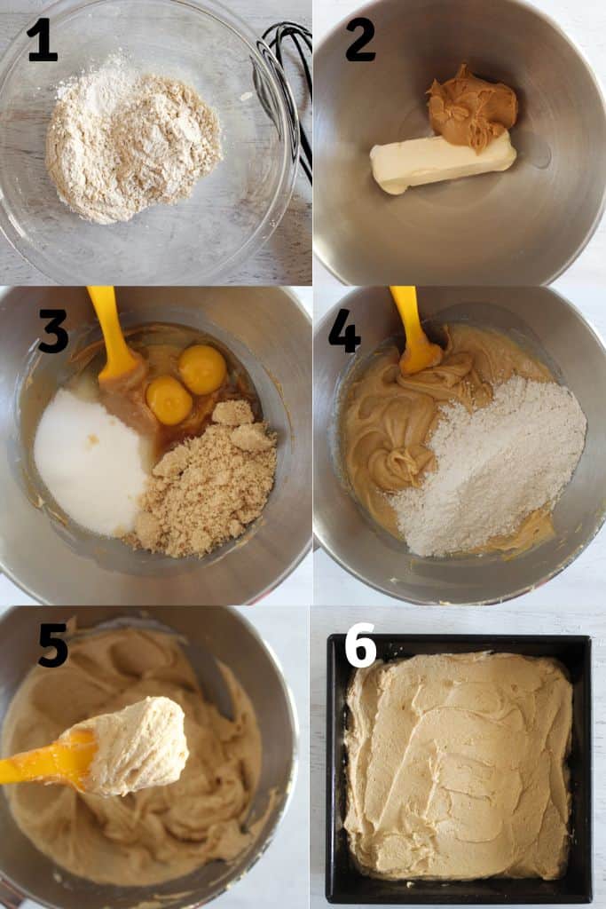 steps to making peanut butter brownies.