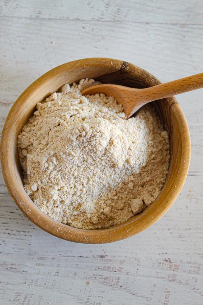 sorghum flour in a brown bowl