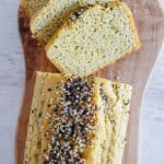 cassava bread on a cutting board.