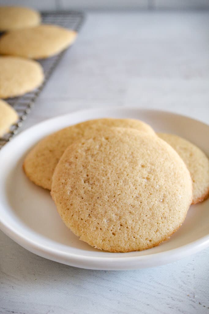 millet cookies on a white plate.