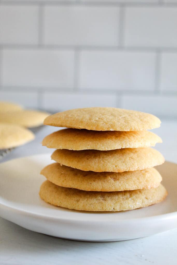 stack of millet cookies on a plate.