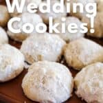 up close of mexican wedding cookies.