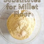 bowl of millet flour on the counter.