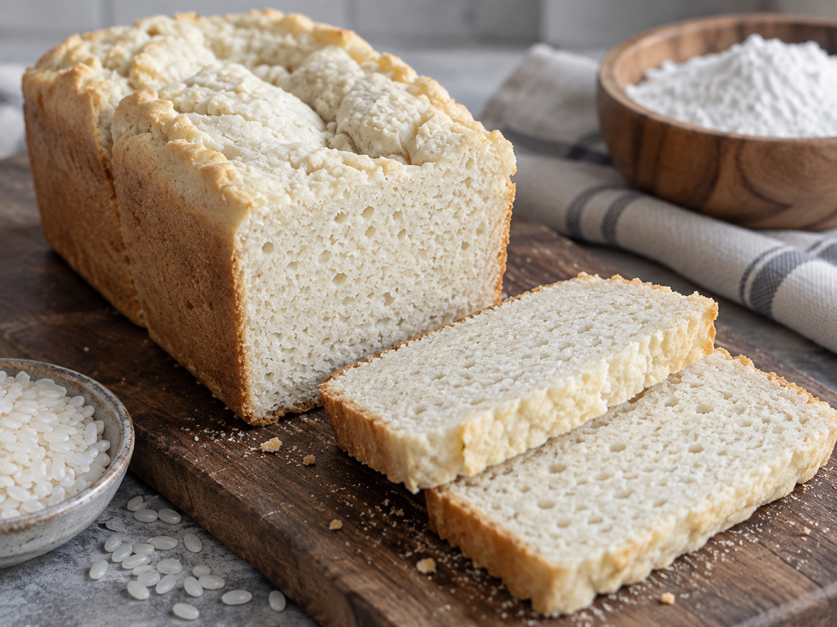 loaf of fresh rice flour bread