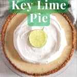 overhead shot of whole key lime pie.
