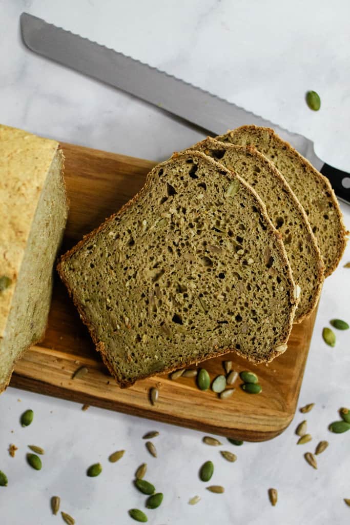 overhead shot of buckwheat bread.