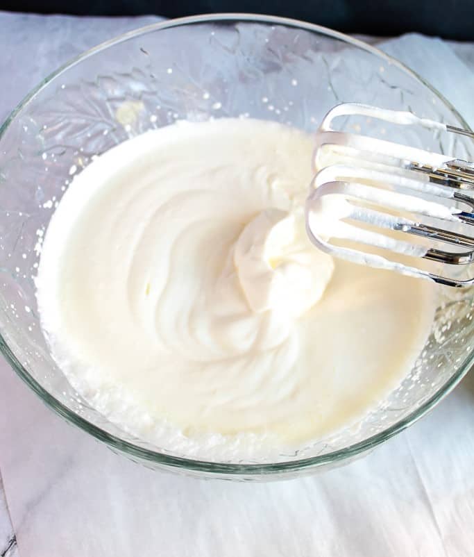 bowl of coconut cream for whipping.