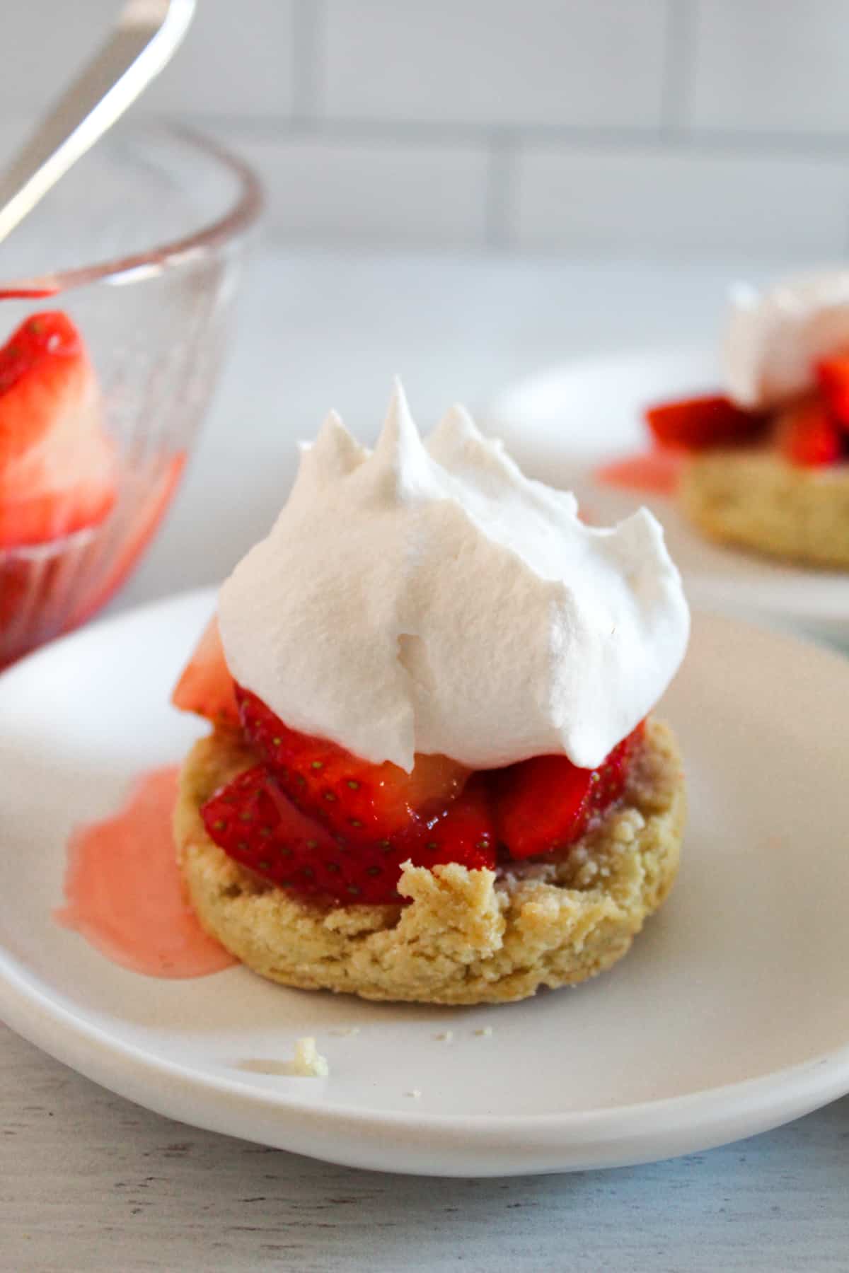 gluten free strawberry shortcakes with whipped topping.