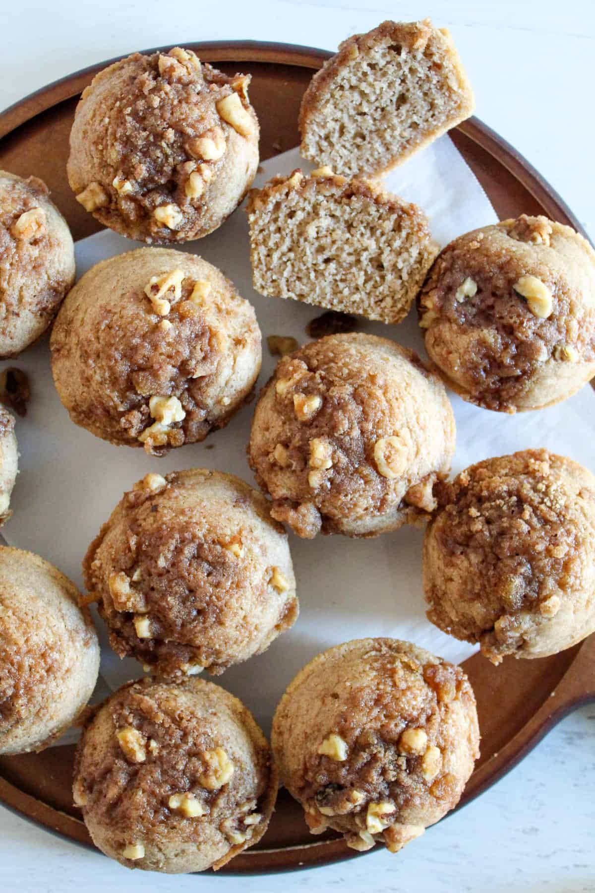platter of gluten free cinnamon muffins.