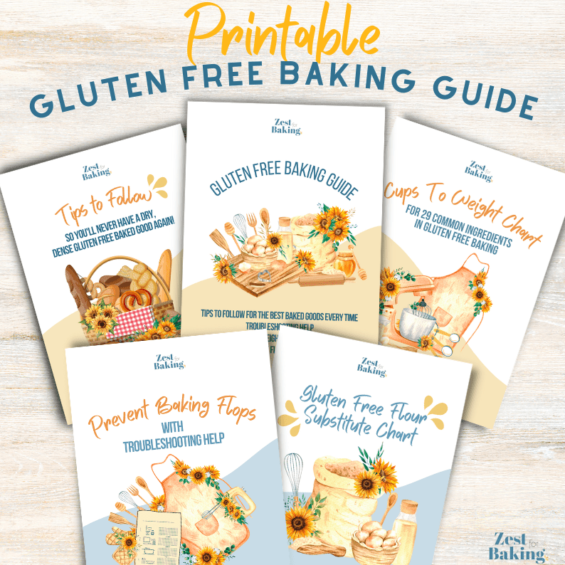 display of gluten free baking tips.