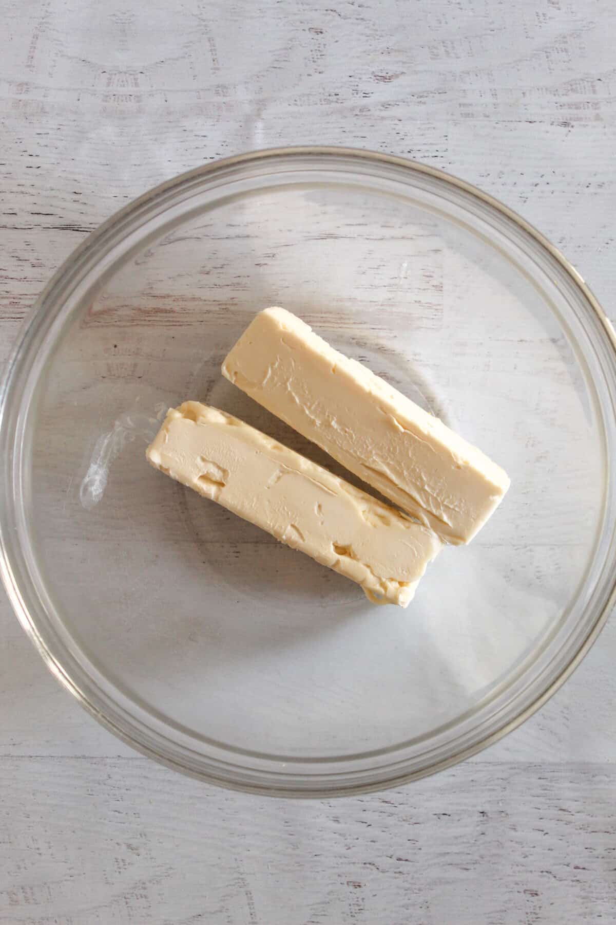 softened butter in a bowl.