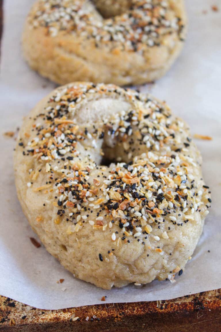 gluten free bagel after baking.
