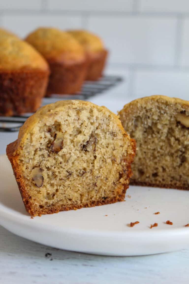 inside of a gluten free banana muffin.