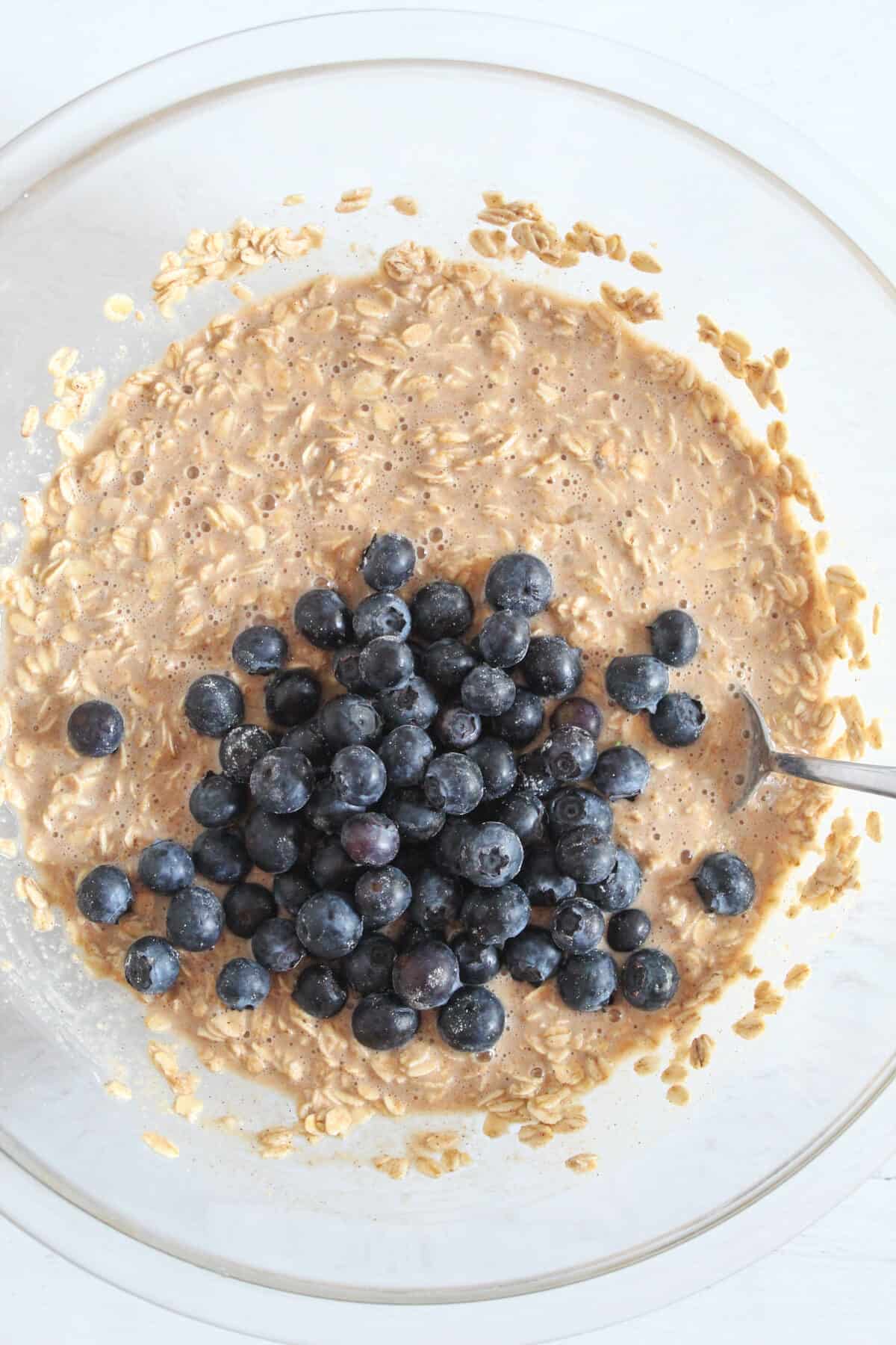 blueberries added to batter.