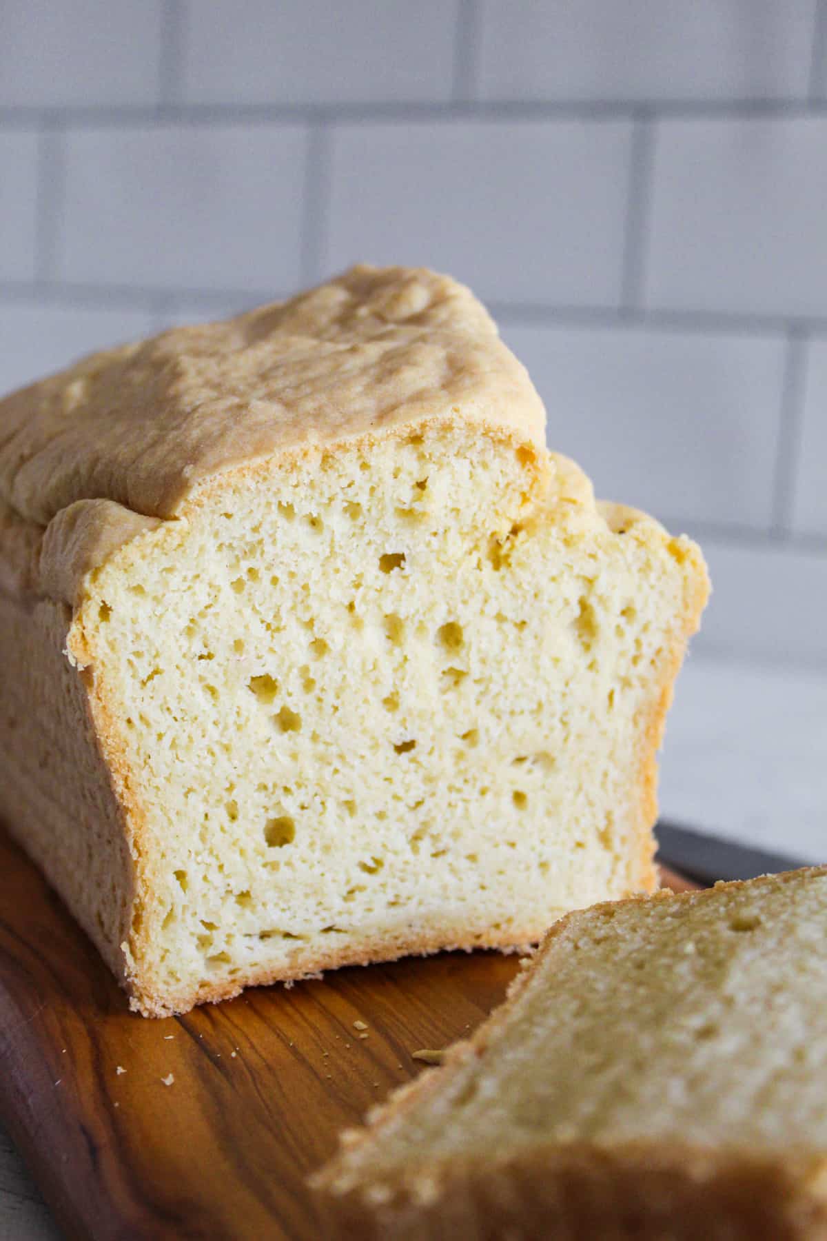 inside of loaf of gluten free yeast free bread.