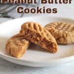 flourless peanut butter cookie split in half.