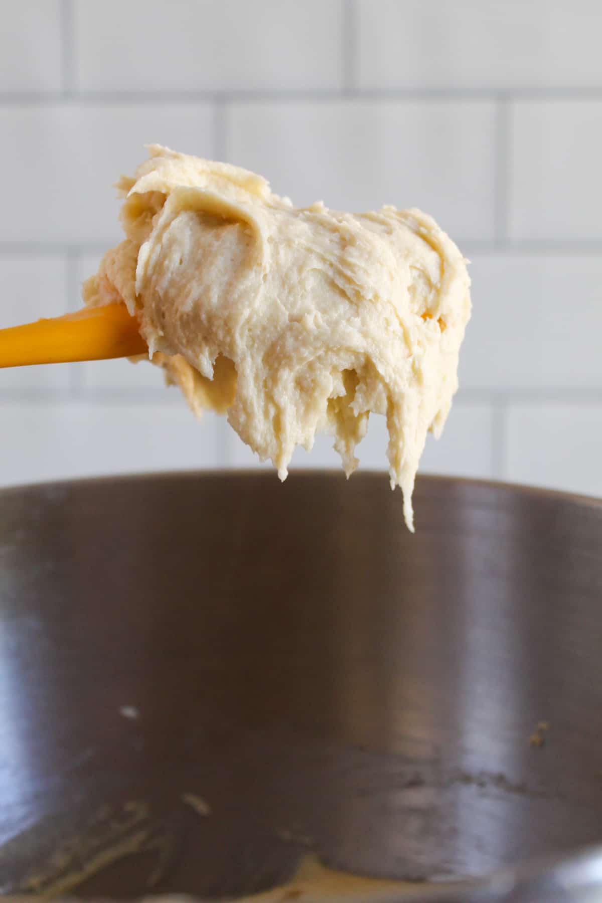 texture of bread batter on a spoon