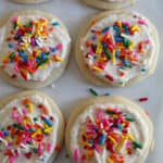 two rows of decorated gluten free sugar cookies