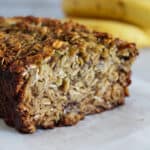 inside of flourless banana bread loaf