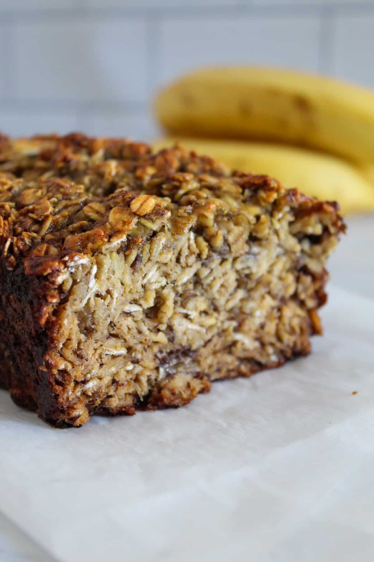inside of flourless banana bread loaf