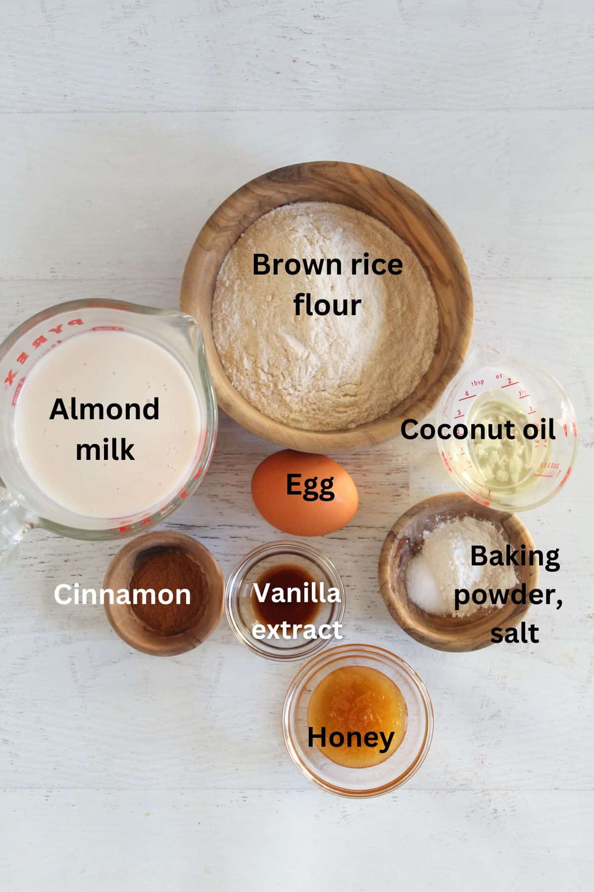 labeled ingredients on a countertop