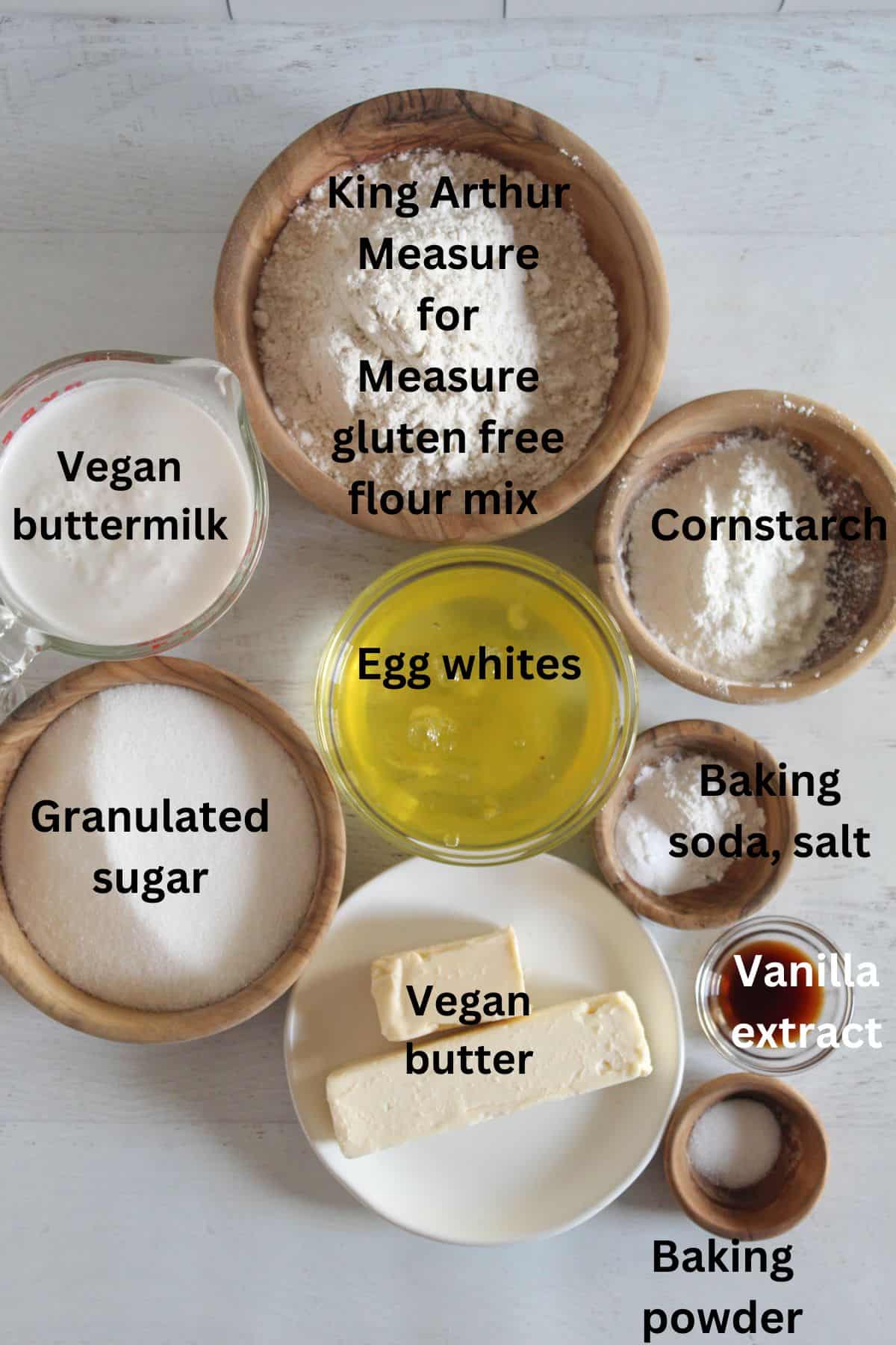 specific ingredients to make a white cake without gluten.
