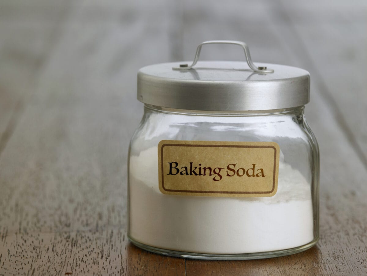 baking soda in airtight jar