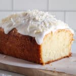 glazed loaf of coconut bread
