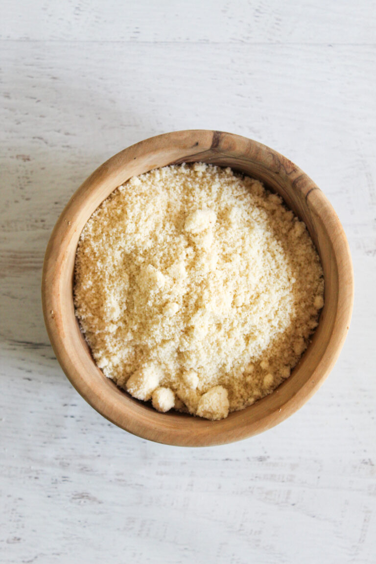 wooden bowl full of flour