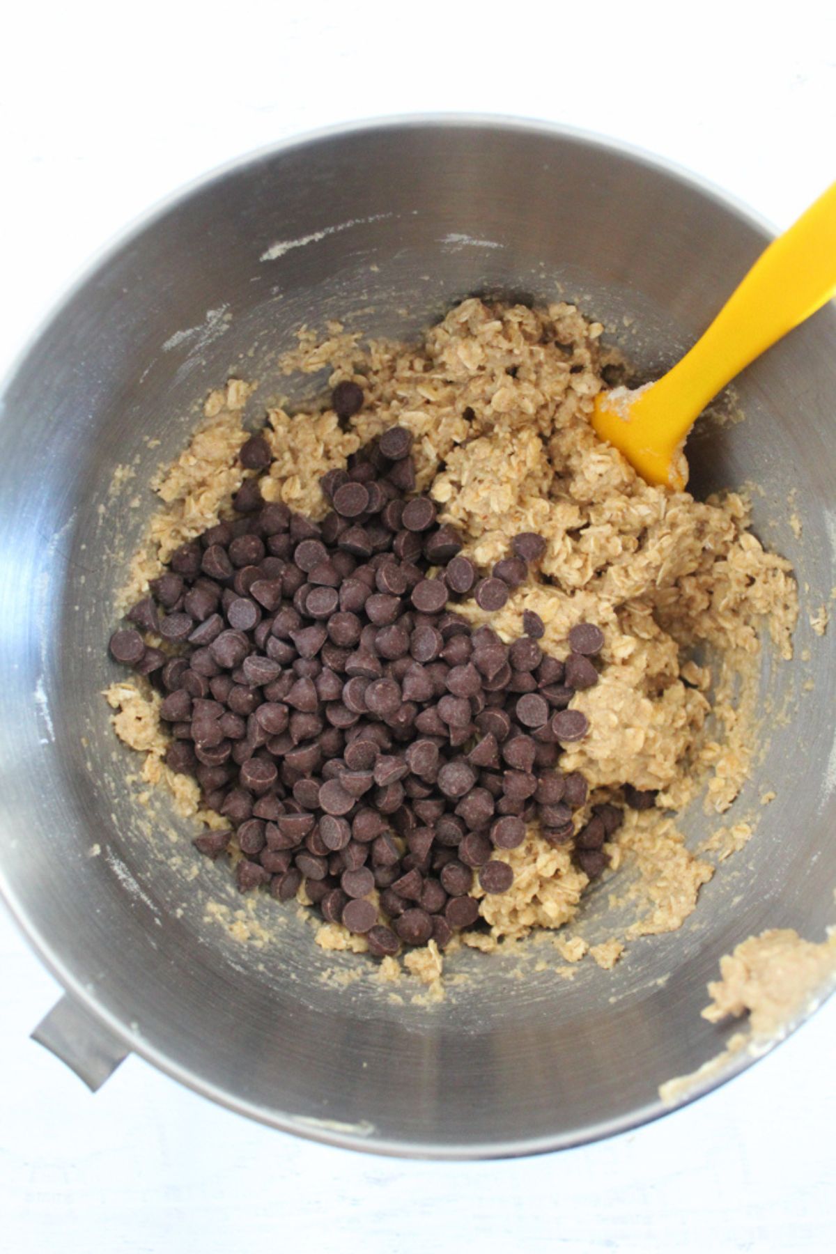 chocolate chips added to cookie batter