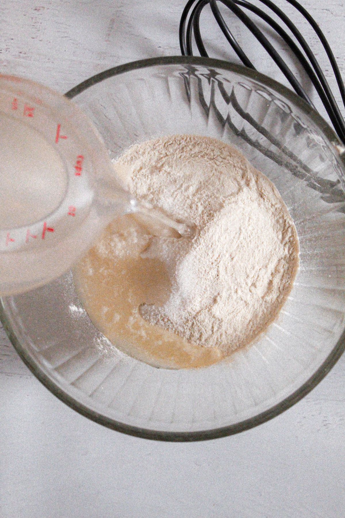 dry ingredients in a glass bowl