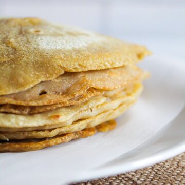 stack of crepes on a plate