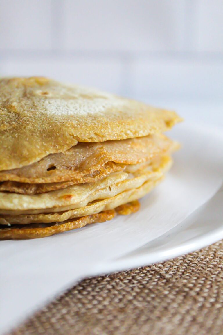 stack of crepes on a plate