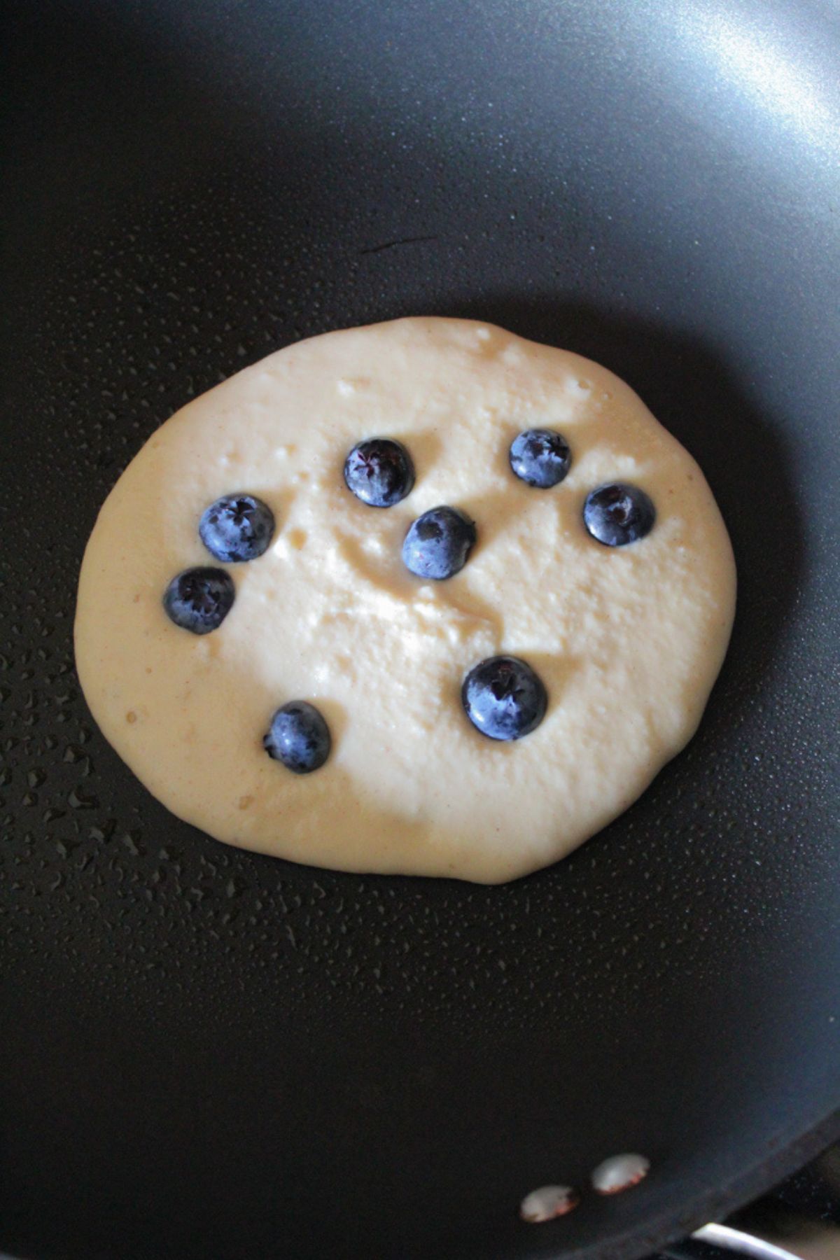 pancake portioned in a skillet