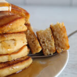 stack of cassava flour pancakes on a plate