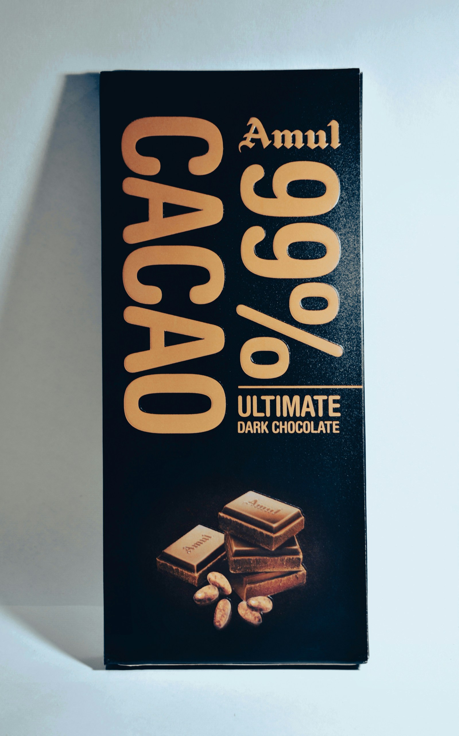 Chocolate bar pack showing the cacao percentage