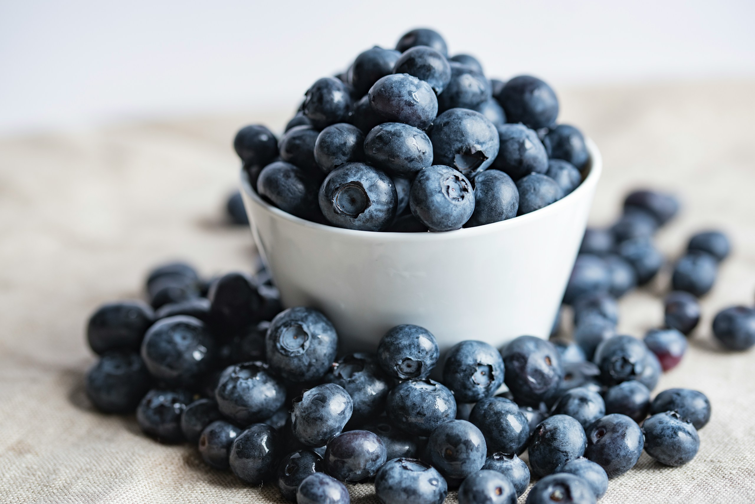 fresh blueberries in a bowl