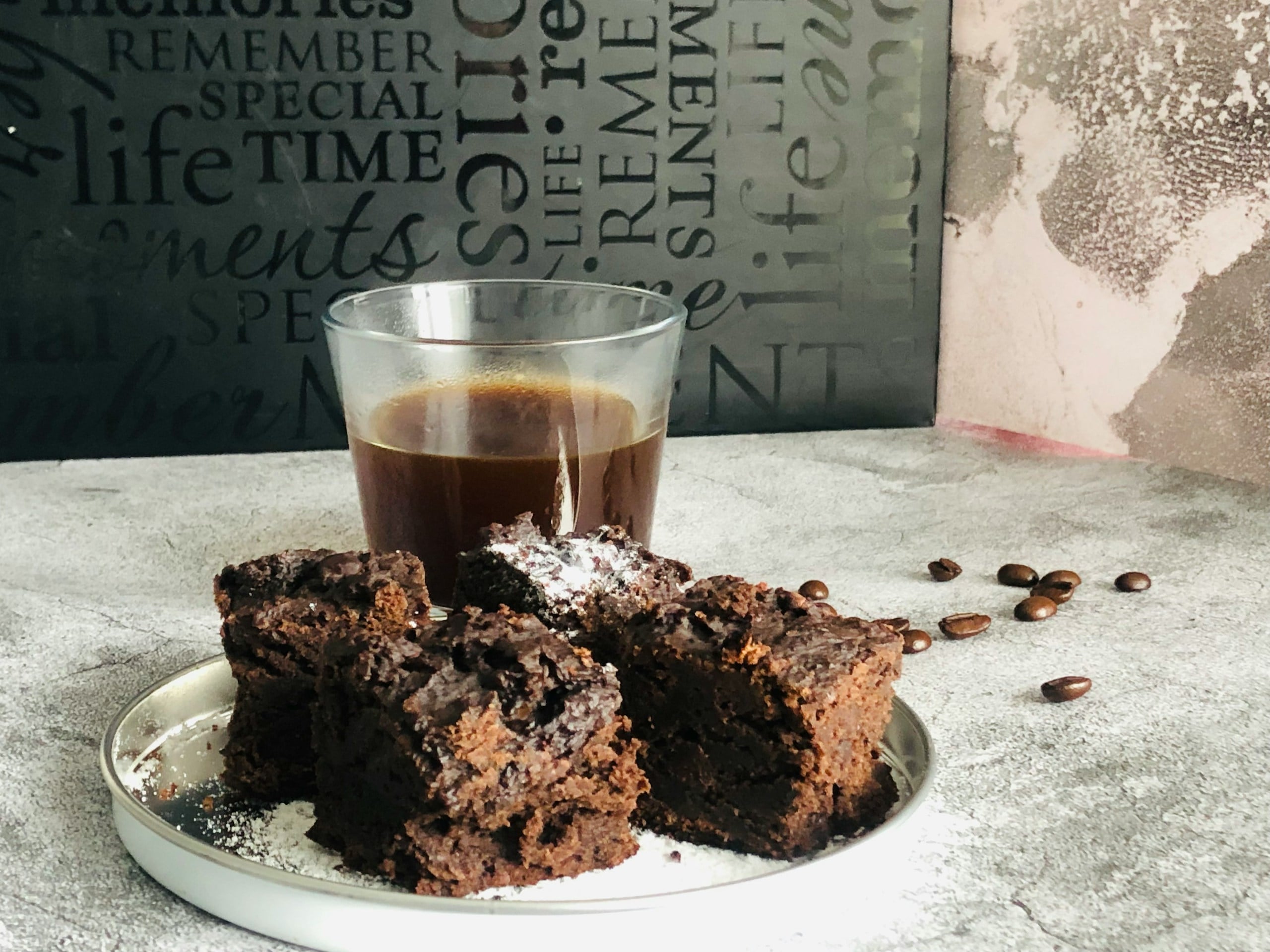 brownie with a cup of coffee