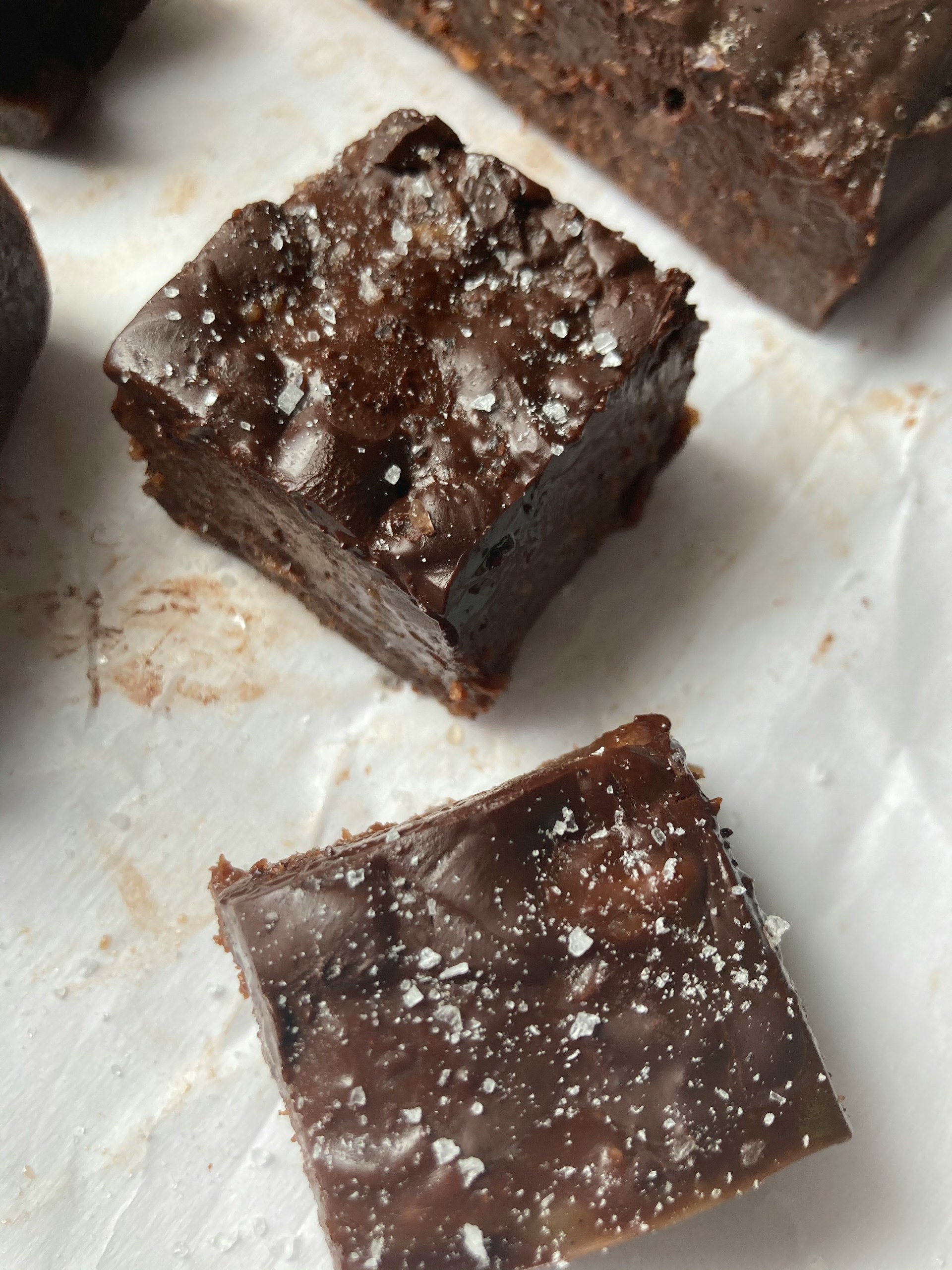 brownie with a sprinkle of flaky sea salt