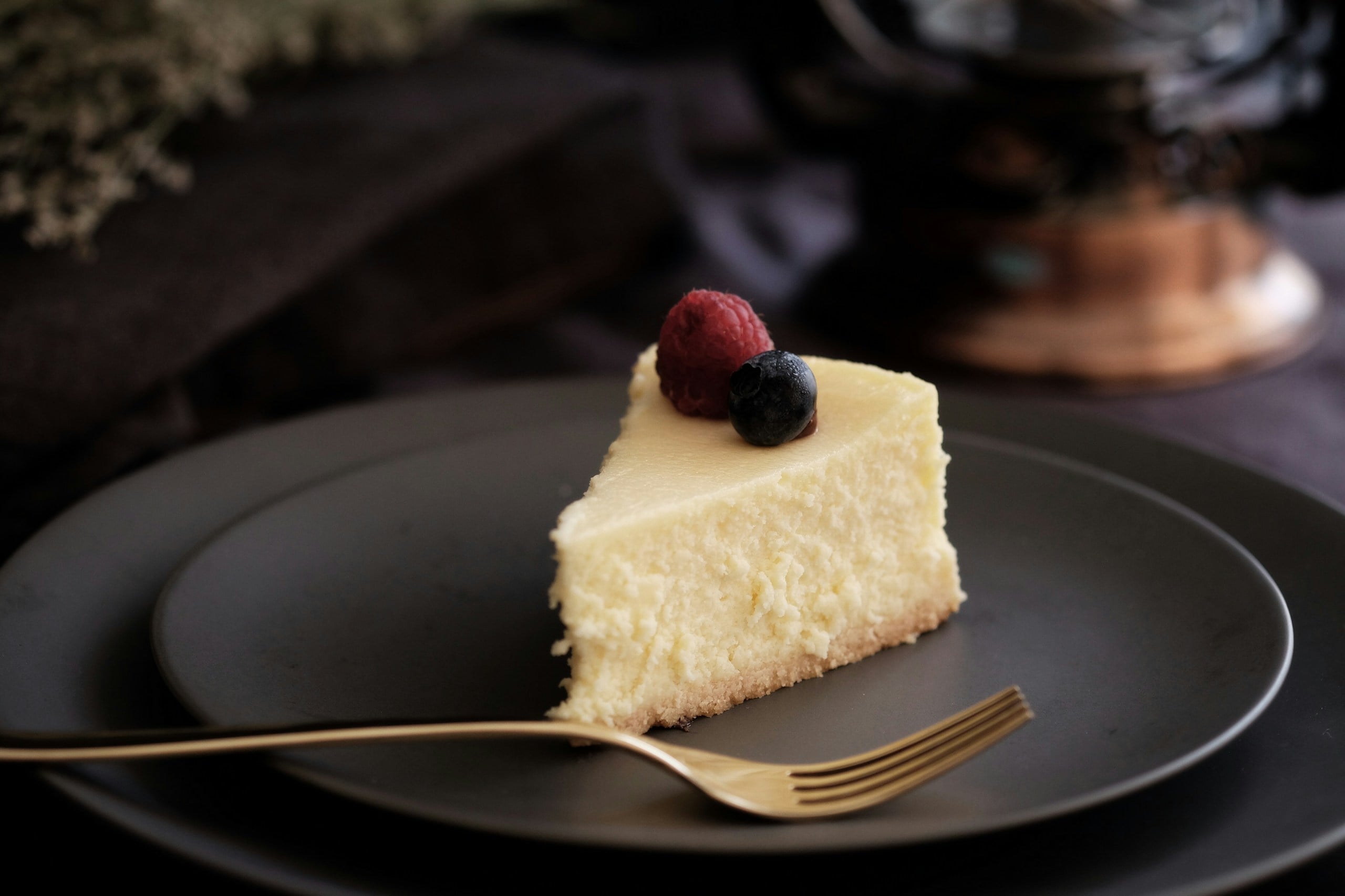 slice of vegan cheesecake